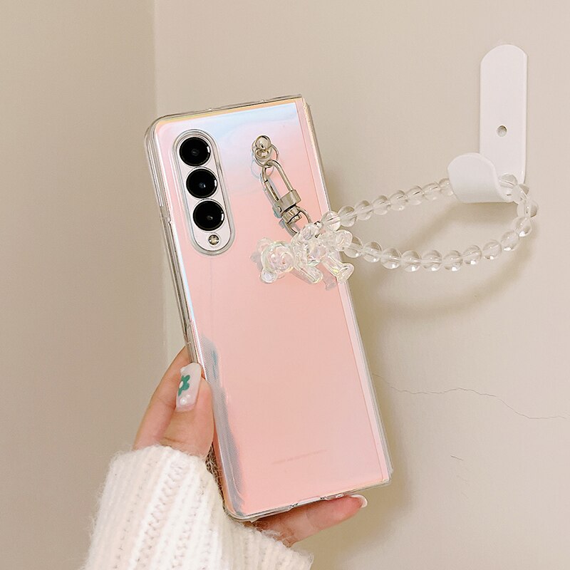 Sparkly 3D Bear Phone Case For Samsung Galaxy Z Fold 4
