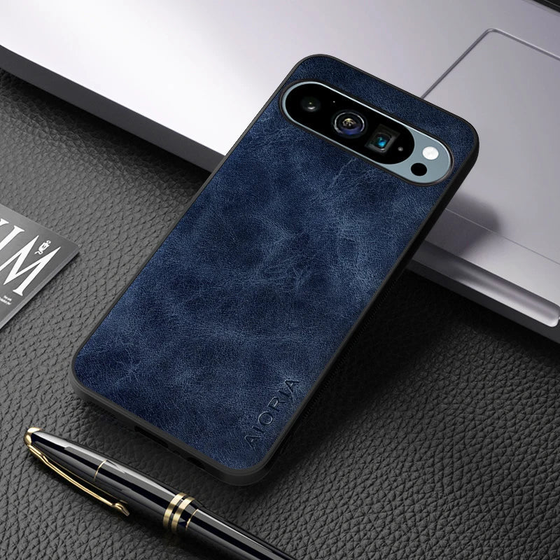 Premium Genuine Leather Cover For Google Pixel 9