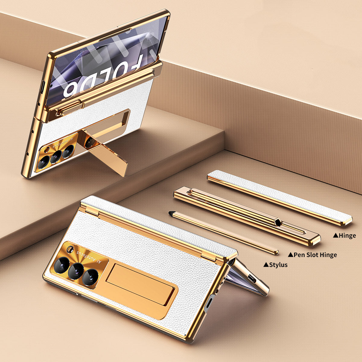 Premium Phone Cover with Stand and Stylus Holder for Samsung Galaxy Z Fold