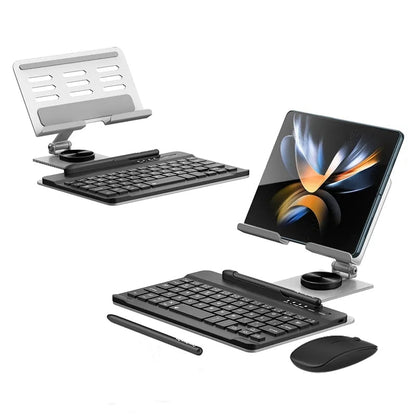 Compact Phone Stand with Wireless Keyboard for Z Fold