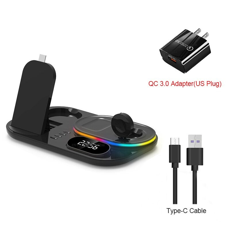 Compact 3-in-1 Wireless Charging Pad For Samsung Phones