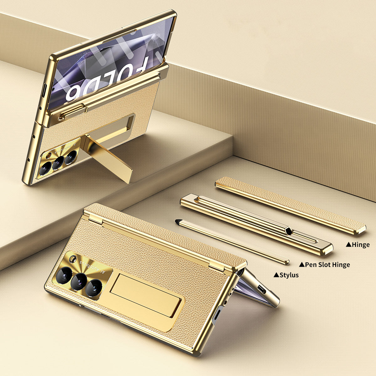 Premium Phone Cover with Stand and Stylus Holder for Samsung Galaxy Z Fold