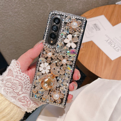 Luxury Bling Floral Case For Samsung Galaxy Z Fold 4 - OmgCases