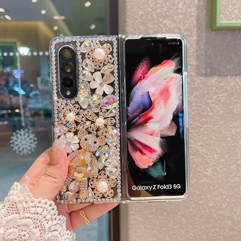 Luxury Bling Floral Case For Samsung Galaxy Z Fold 4