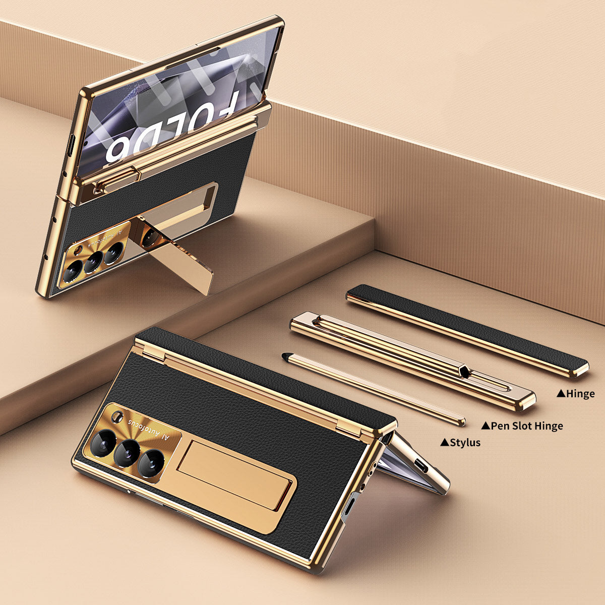 Premium Phone Cover with Stand and Stylus Holder for Samsung Galaxy Z Fold