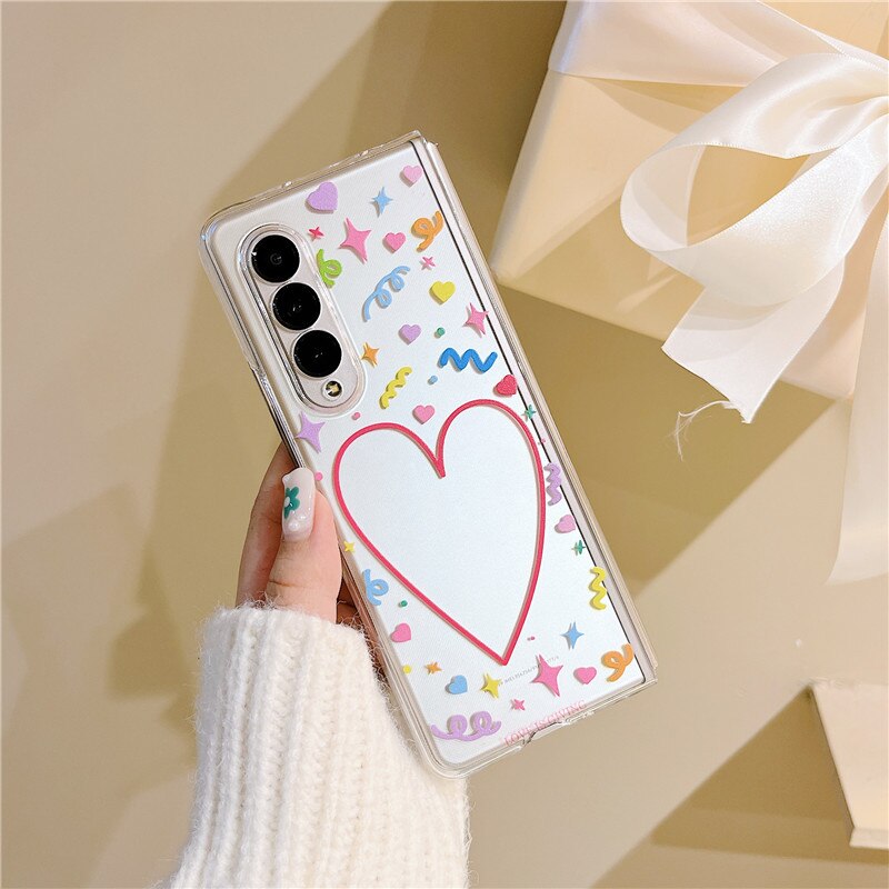 Heart Love Charm Ball Phone Case For Samsung Galaxy Z Fold 4