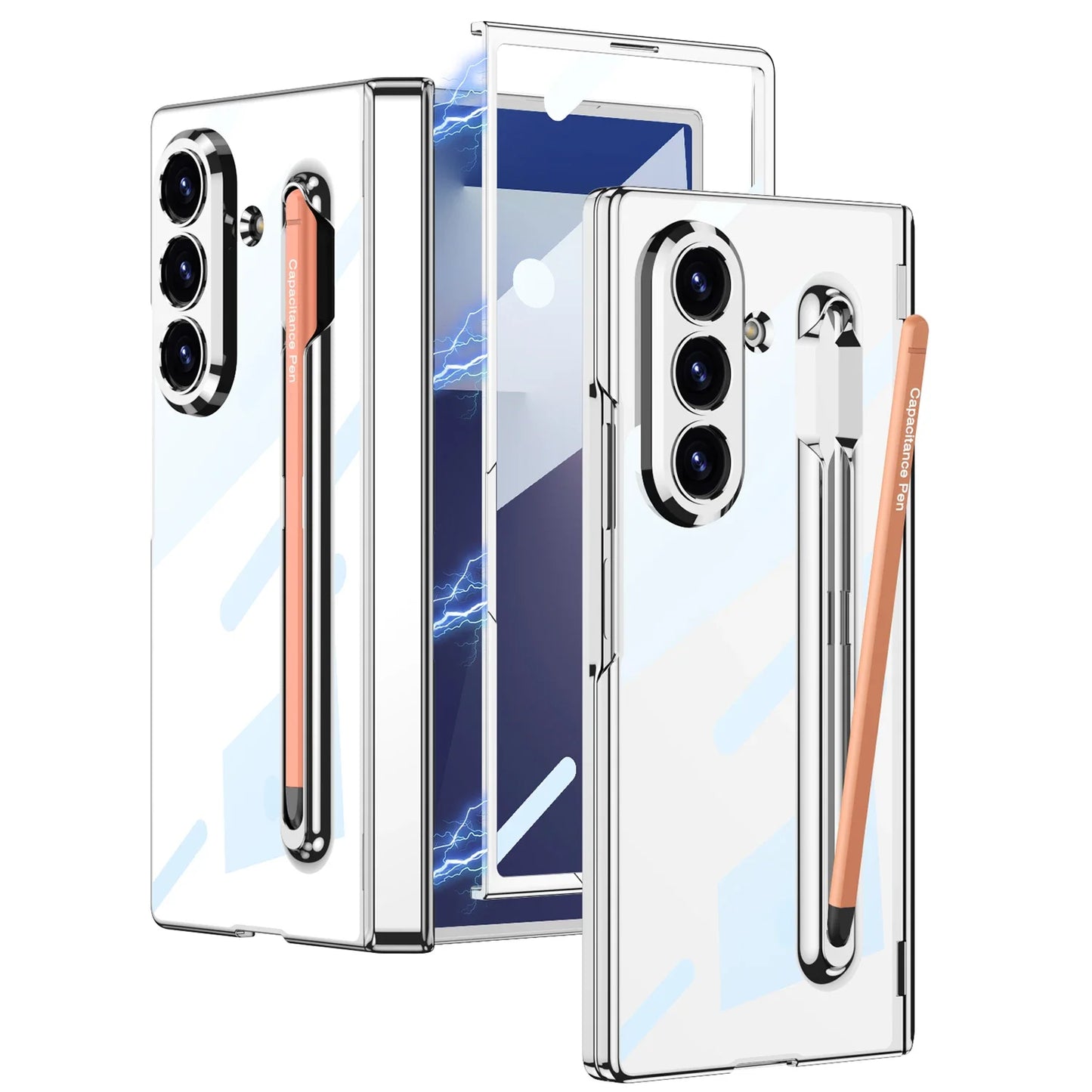 Transparent Phone Cover with Stylus Holder for Galaxy Z Fold 7