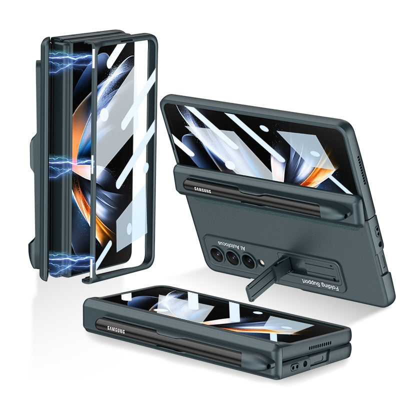 Phone Case for Samsung Galaxy Z Fold 4 with Stand and Screen Protector