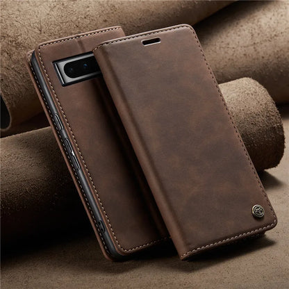 Slim Leather Phone Case with Card Slot for Google Pixel