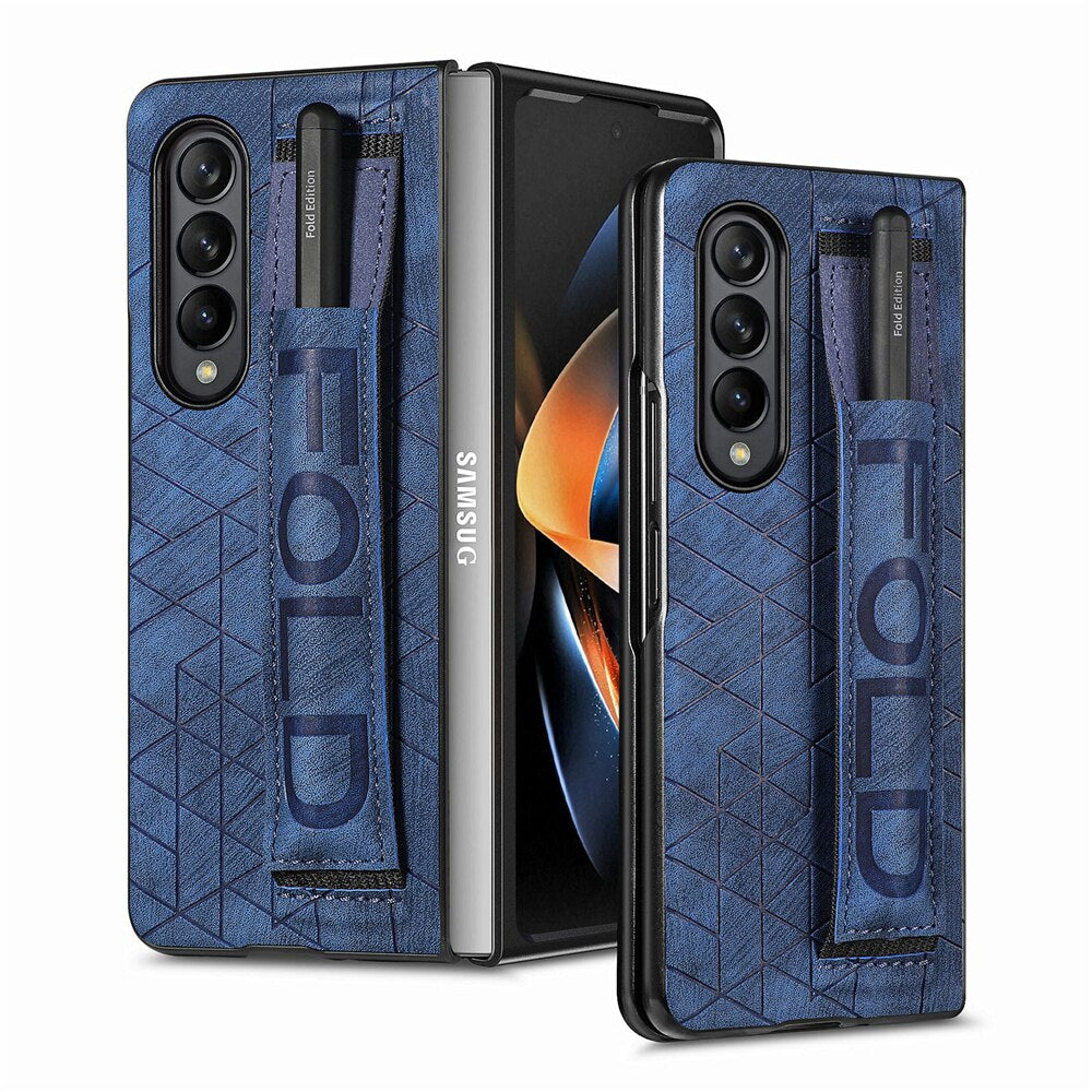 Premium Leather Phone Case With Stylus Holder For Samsung Galaxy Z Fold 4