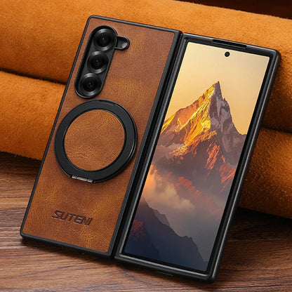 Slim Leather Phone Ring Holder Stand