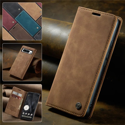 Slim Leather Phone Case with Card Slot for Google Pixel - OmgCases