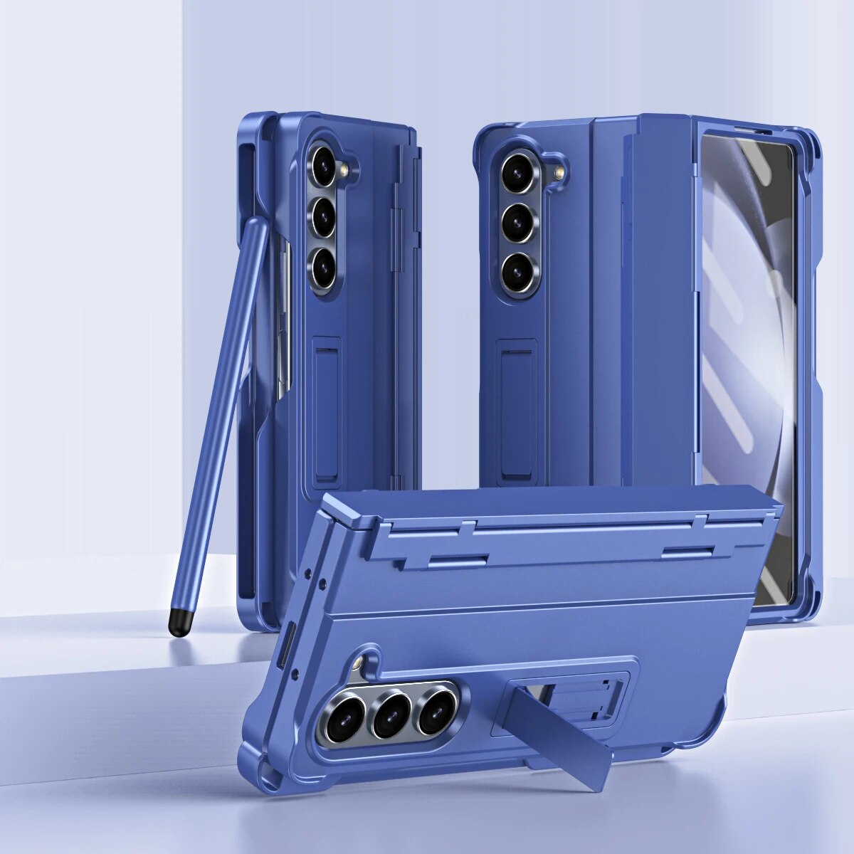 Durable Phone Case with Screen Guard and Stand for Galaxy Z Fold 5