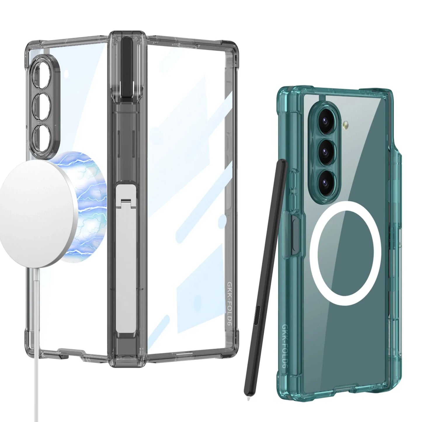 Clear Protective Phone Cover with Stand for Samsung Galaxy Z Fold 6 - OmgCases