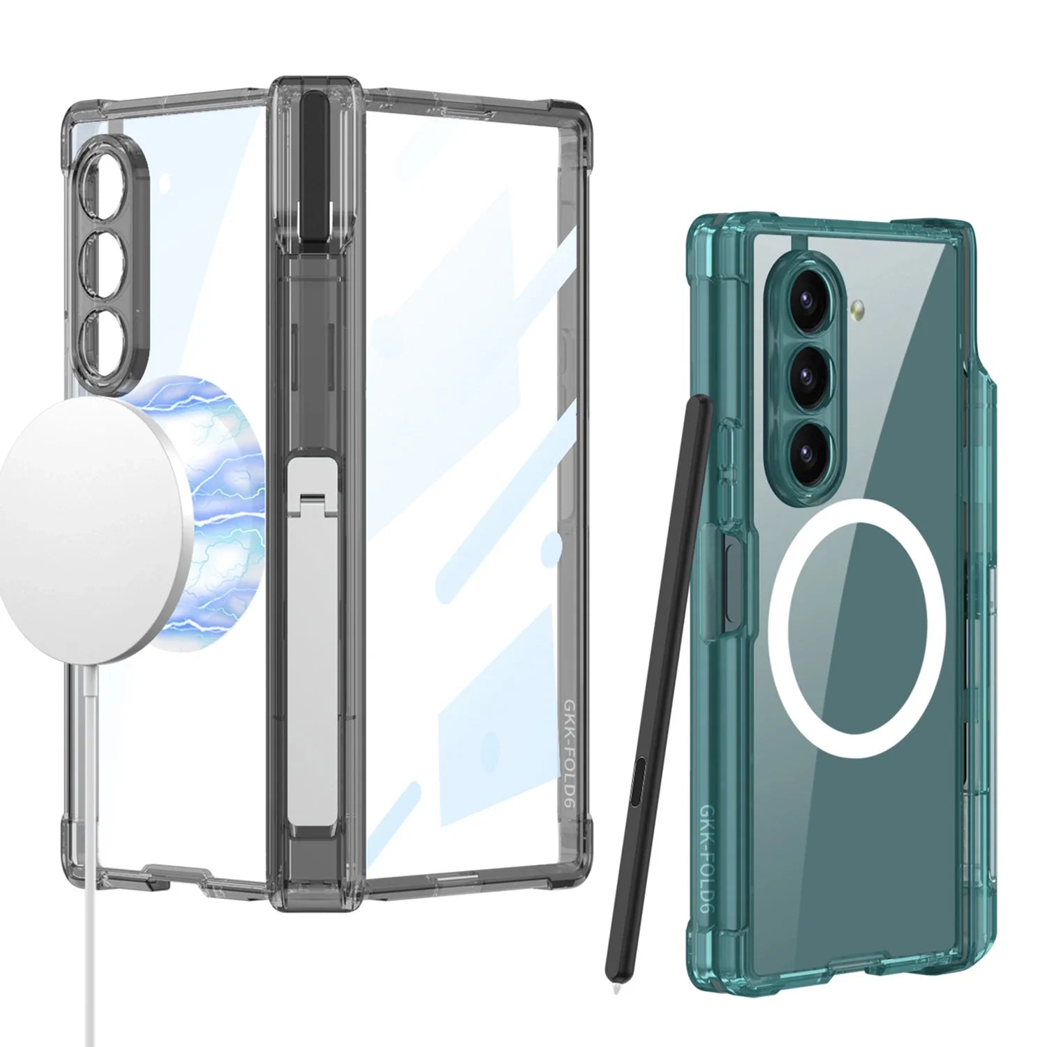 Clear Protective Phone Cover with Stand for Samsung Galaxy Z Fold 6 - OmgCases