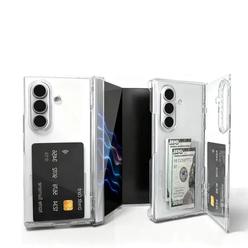 Durable Phone Cover with Card Holder for Galaxy Z Flip