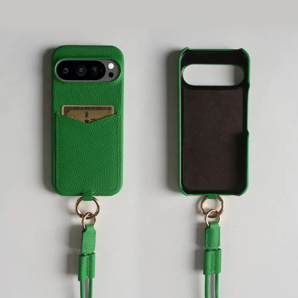 Small Leather Phone Pouch with Card Slot for Pixel