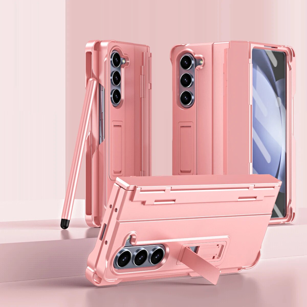 Durable Phone Case with Screen Guard and Stand for Galaxy Z Fold 5