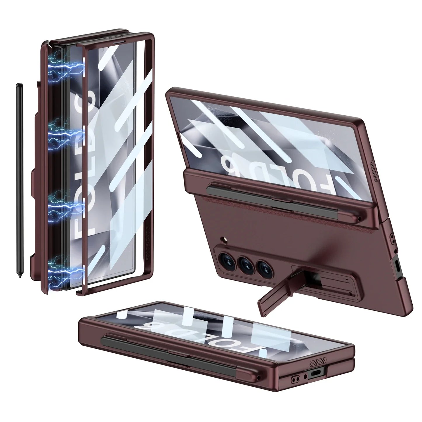 Durable Phone Cover with Stand and Stylus Holder for Samsung Galaxy Z Fold 6