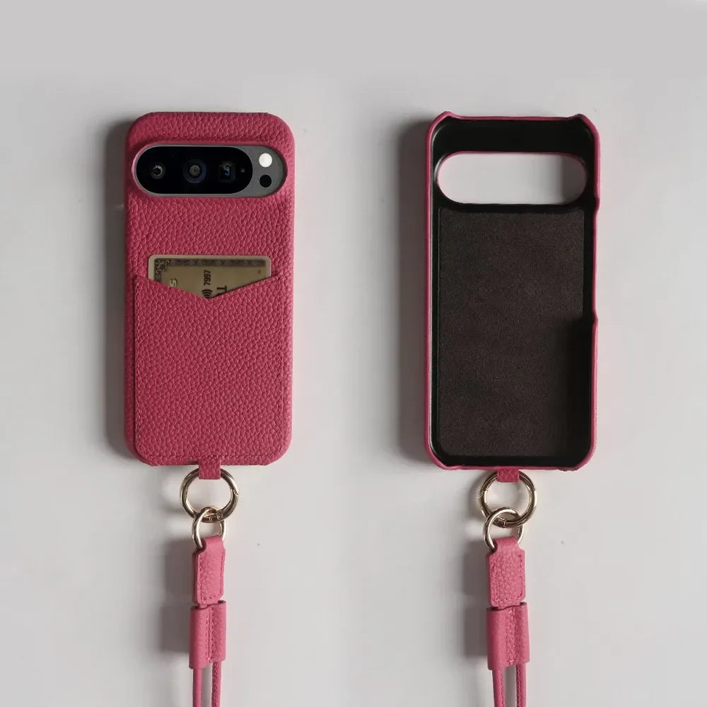 Small Leather Phone Pouch with Card Slot for Pixel