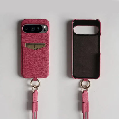 Small Leather Phone Pouch with Card Slot for Pixel