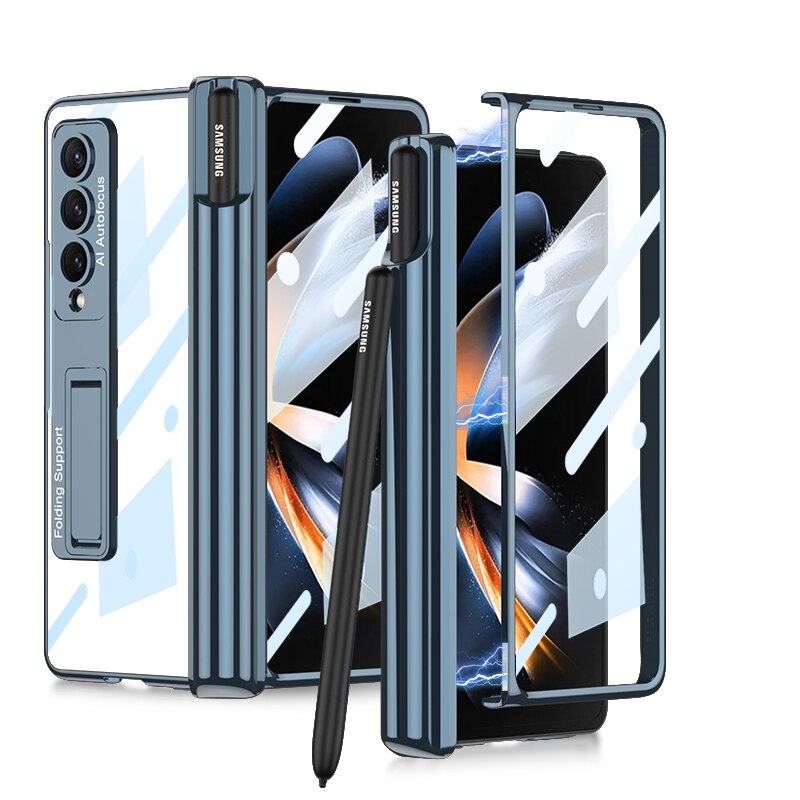 Clear Phone Case with Stylus Holder for Samsung Galaxy Z Fold 4