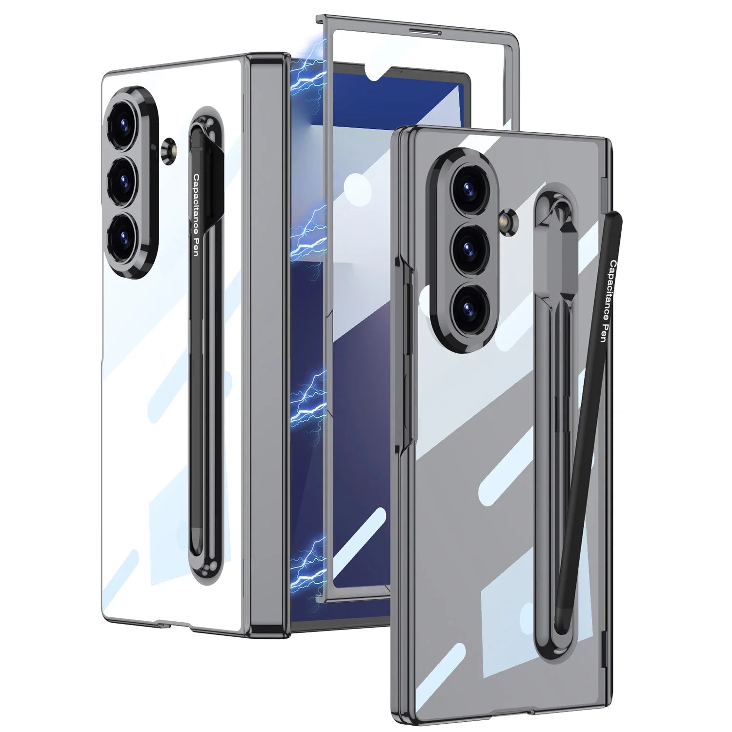 Transparent Phone Cover with Stylus Holder for Galaxy Z Fold 7 - OmgCases