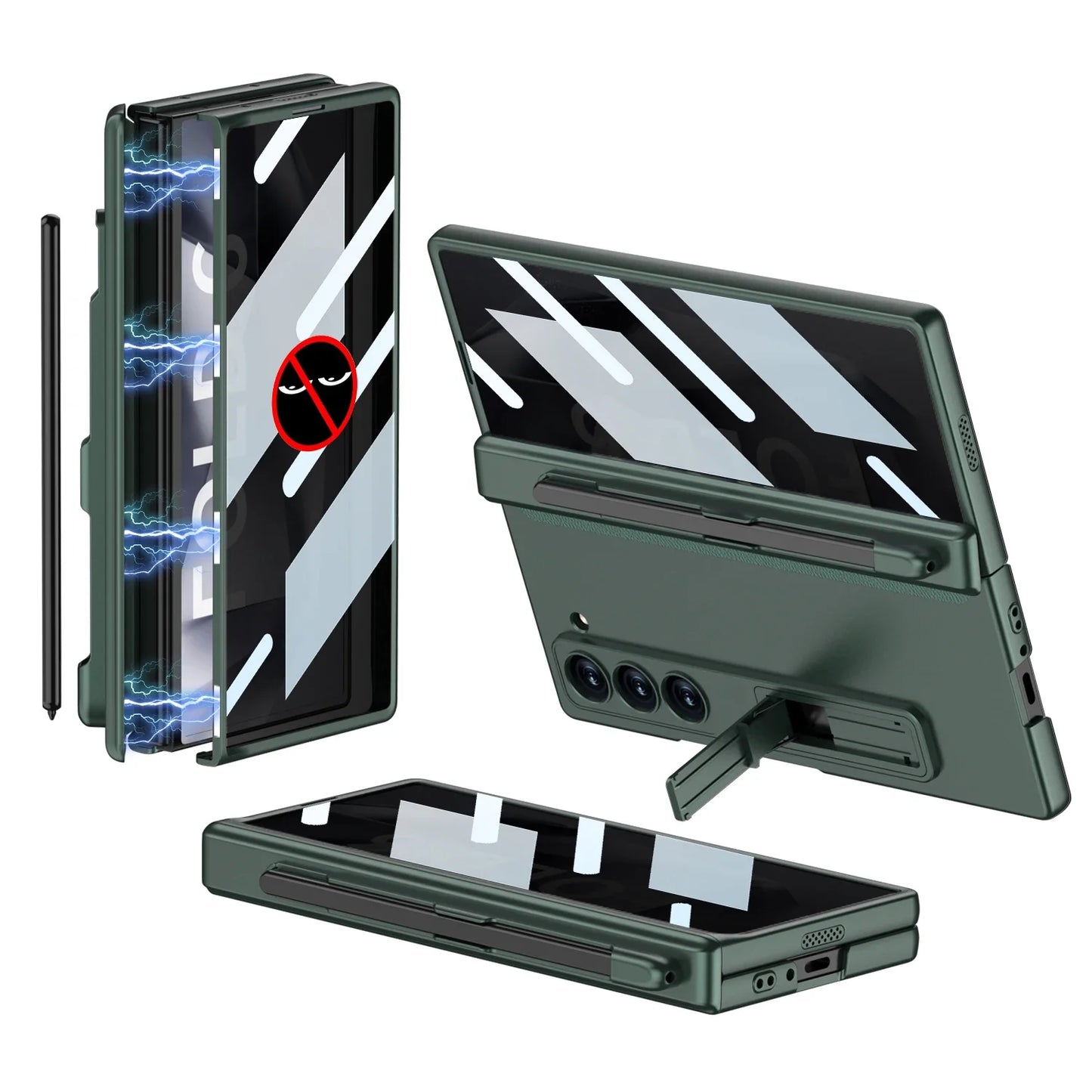 Durable Phone Case with Stylus Holder & Screen Protector for Galaxy Z Fold 6
