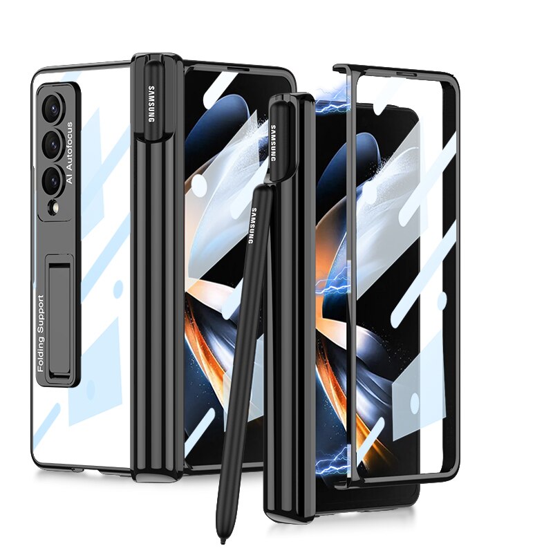 Clear Phone Case with Stylus Holder for Samsung Galaxy Z Fold 4