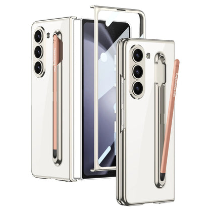 Clear Cover with Magnet Closure & Stylus for Galaxy Z Fold 5