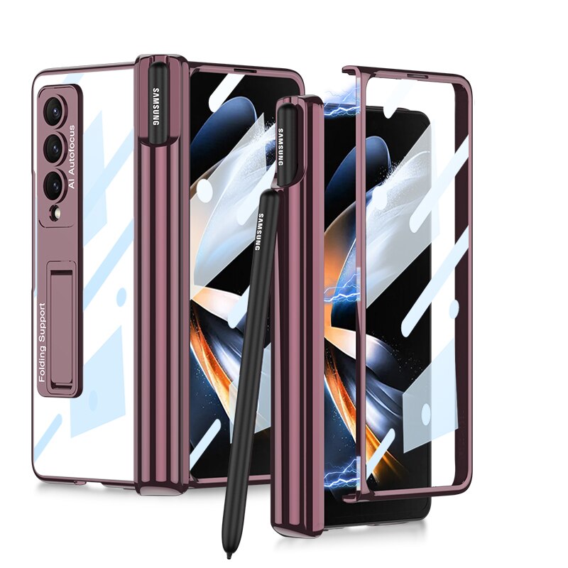 Clear Phone Case with Stylus Holder for Samsung Galaxy Z Fold 4