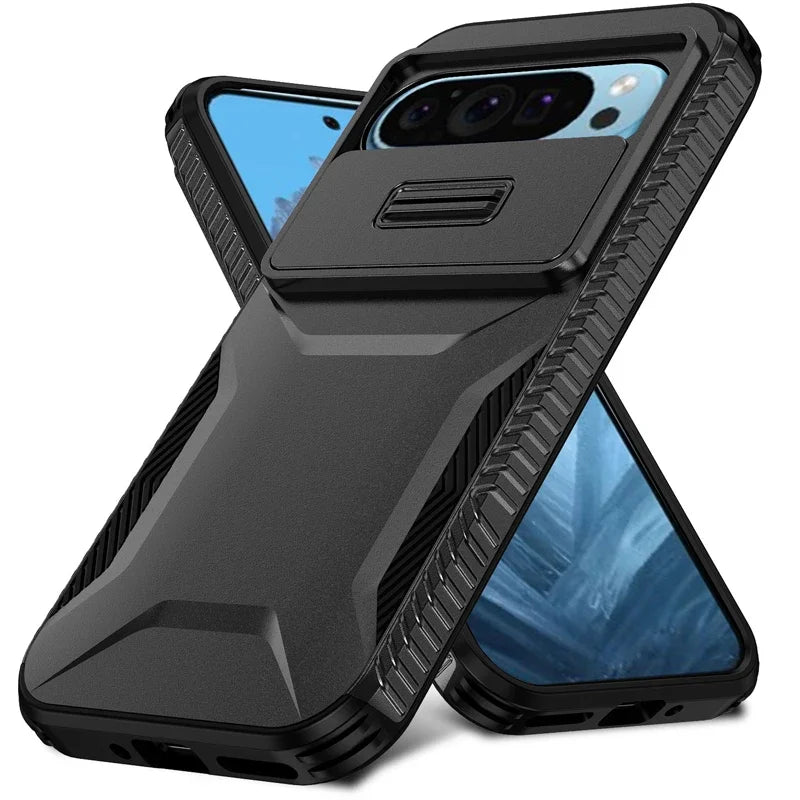Durable Phone Case with Slide Lens Protector