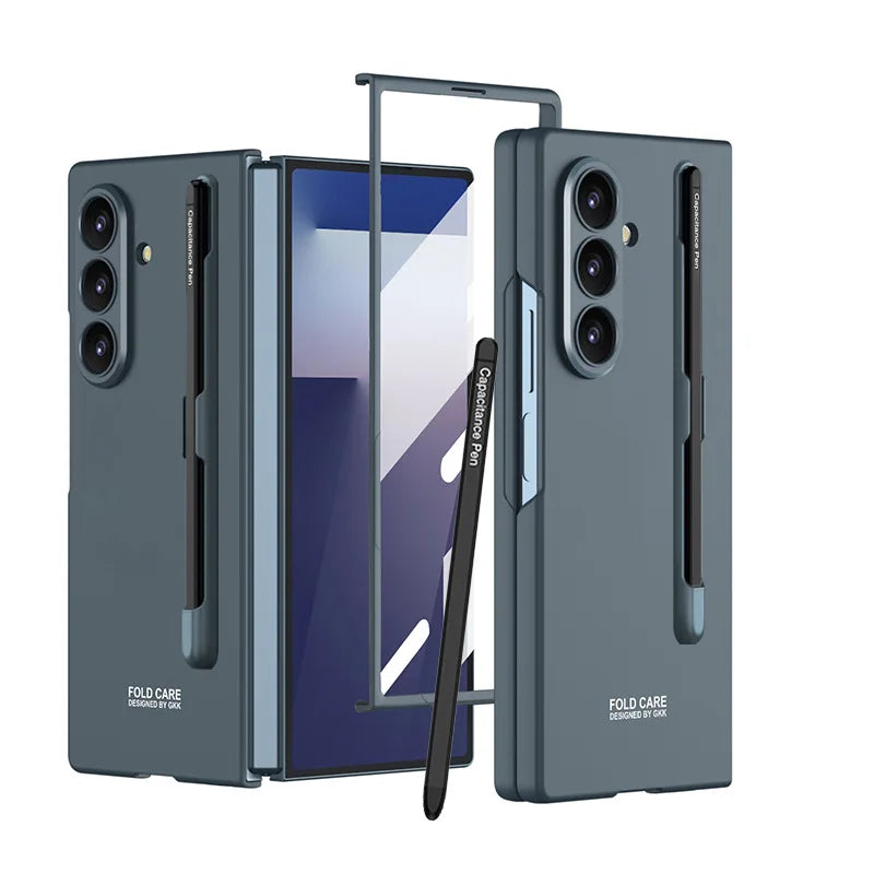 Clear Phone Case with Pen Holder and Screen Cover