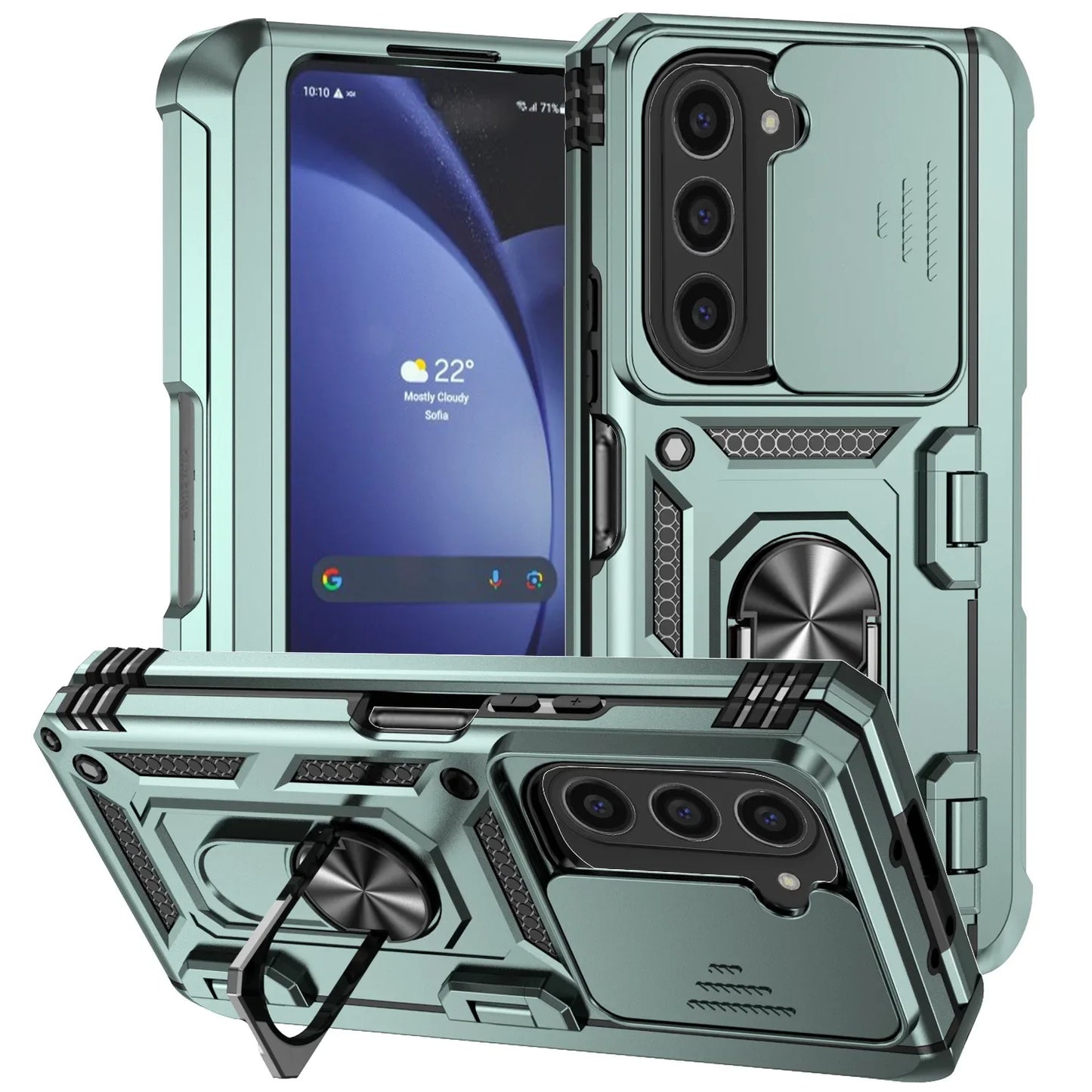 Tough Protective Phone Case with Stand & Lens Cover