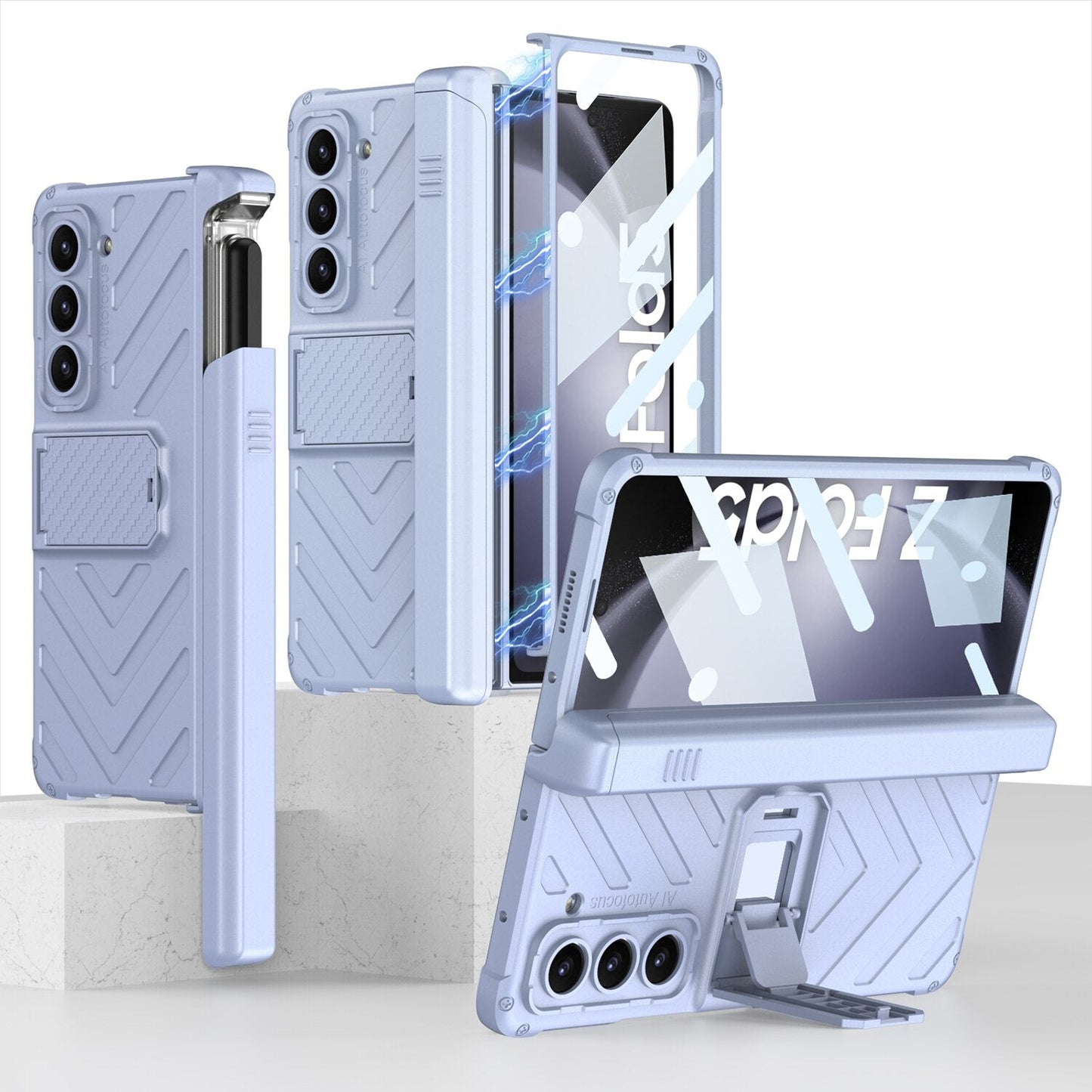 Durable Phone Case with Stylus Holder and Stand for Galaxy Z Fold 5