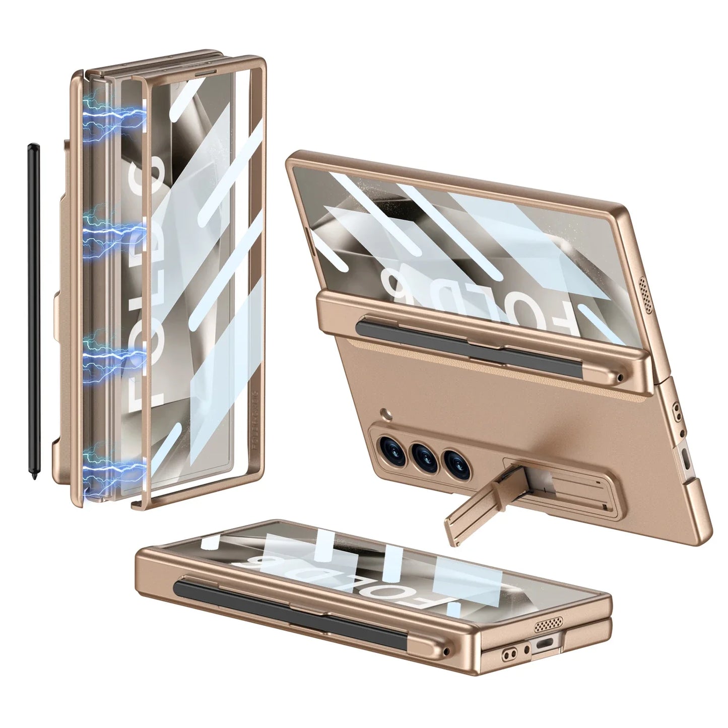 Durable Phone Cover with Stand and Stylus Holder for Samsung Galaxy Z Fold 6