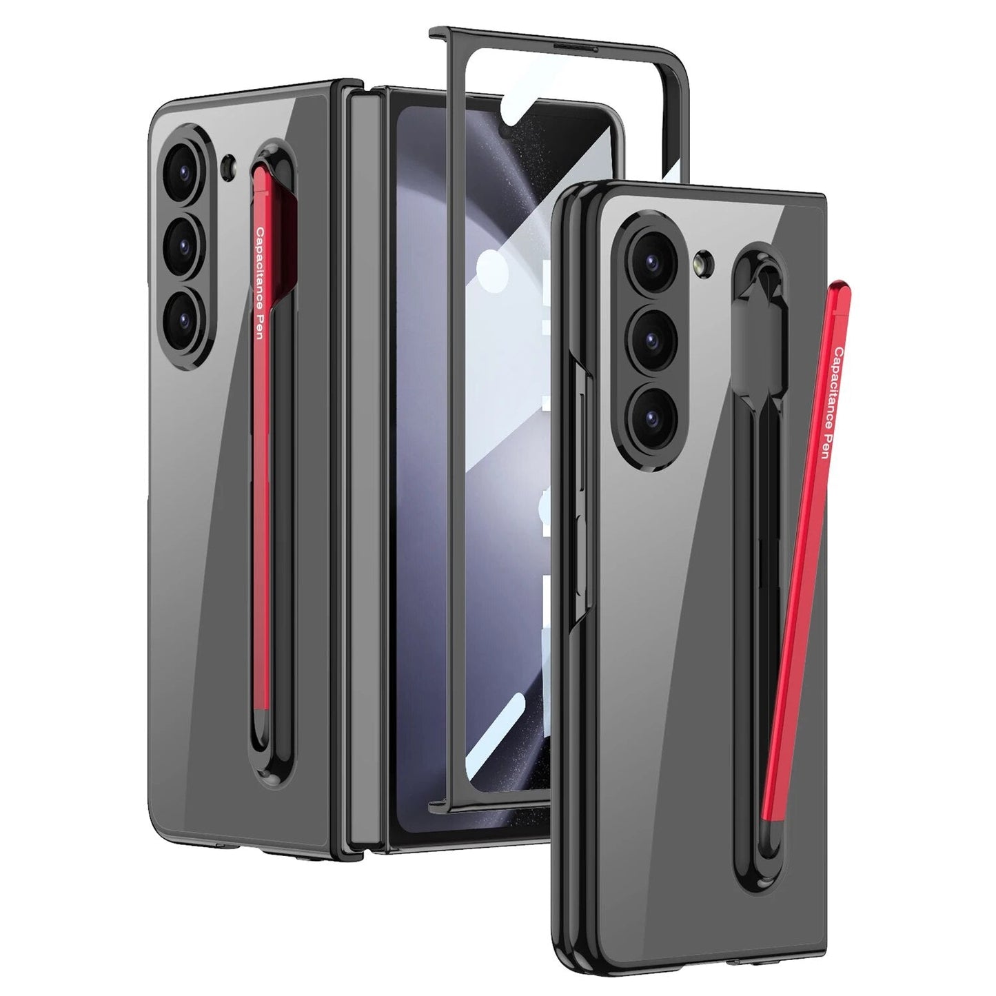 Clear Cover with Magnet Closure & Stylus for Galaxy Z Fold 5