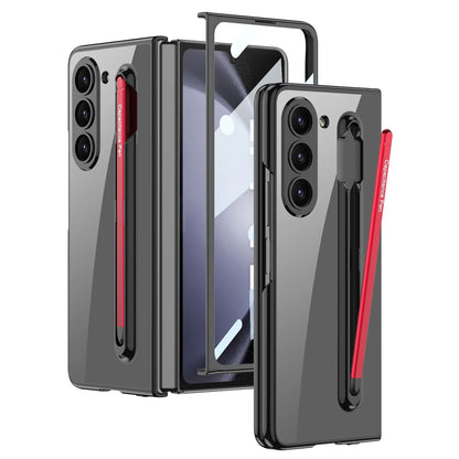 Clear Cover with Magnet Closure & Stylus for Galaxy Z Fold 5