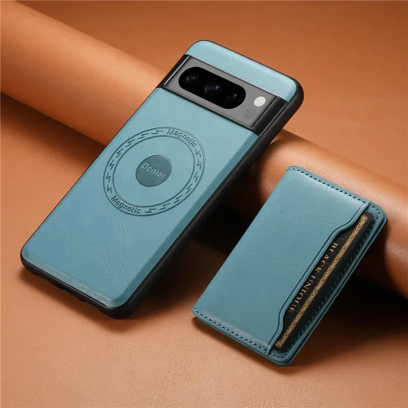 Premium Leather Phone Case with Card Holder for Pixel