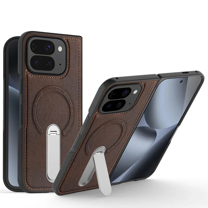 Premium Leather Flip Phone Case with Kickstand