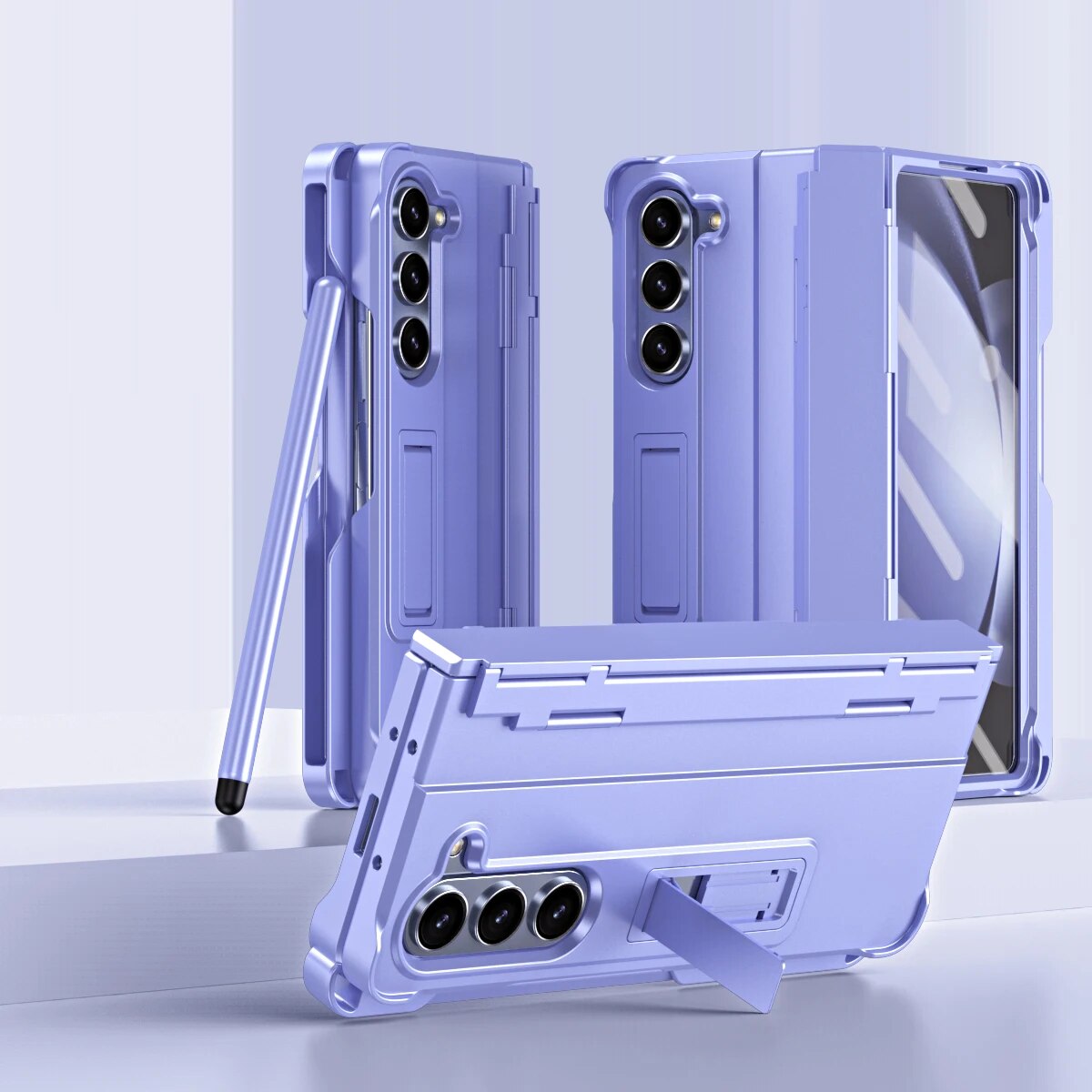 Durable Phone Case with Screen Guard and Stand for Galaxy Z Fold 5