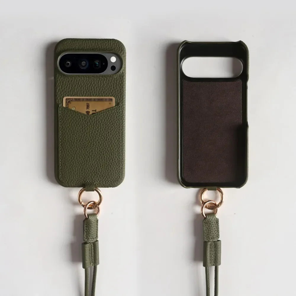 Small Leather Phone Pouch with Card Slot for Pixel