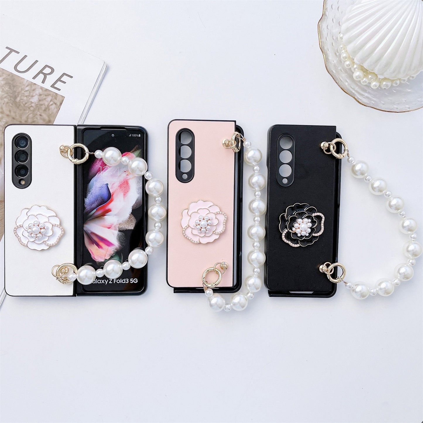 Elegant Pearl Phone Case for Samsung Galaxy Z Fold 4 - OmgCases