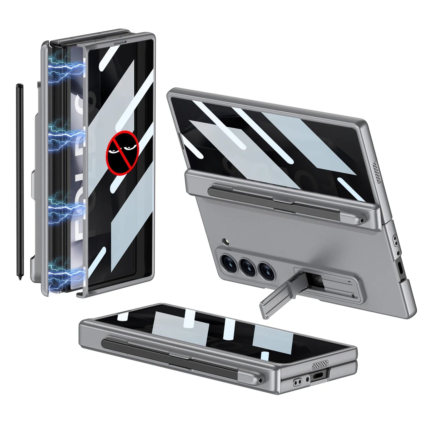 Durable Phone Case with Stylus Holder & Screen Protector for Galaxy Z Fold 6