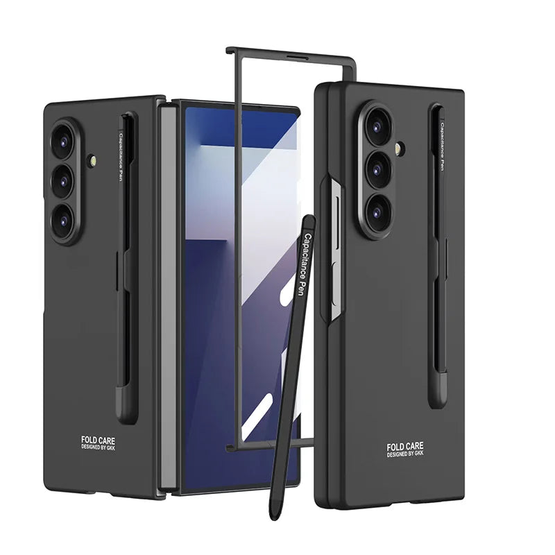 Clear Phone Case with Pen Holder and Screen Cover