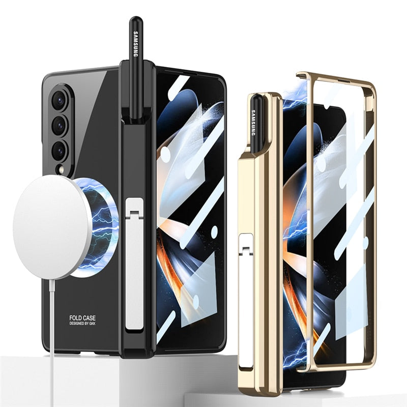 Transparent Protective Case with Tempered Glass for Samsung Galaxy Z Fold 4 - OmgCases