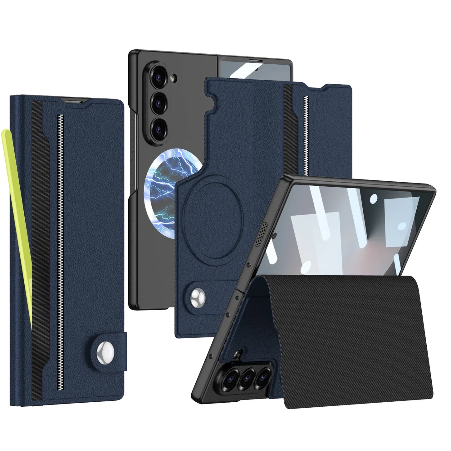 Durable Phone Case with Card Holder for Galaxy Z Fold 6