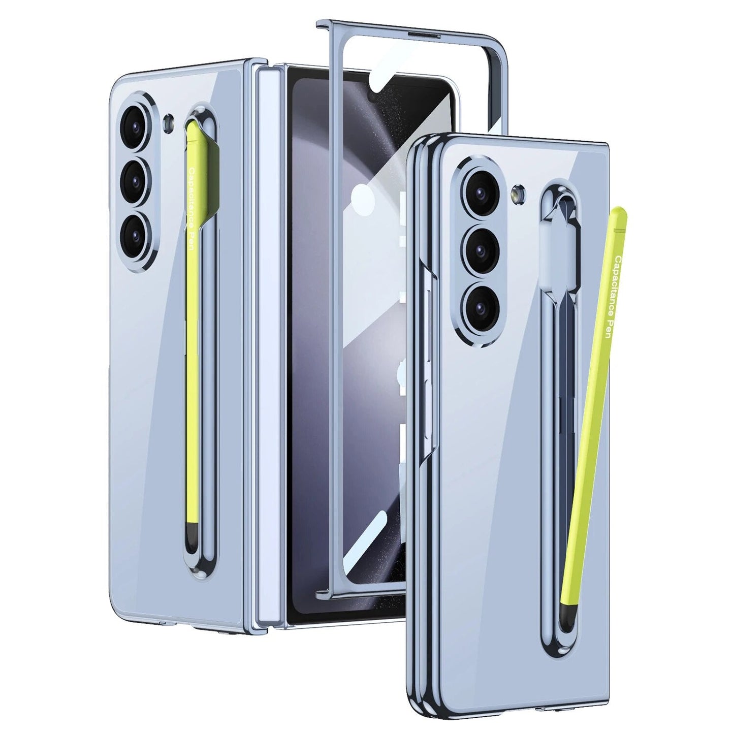 Clear Cover with Magnet Closure & Stylus for Galaxy Z Fold 5