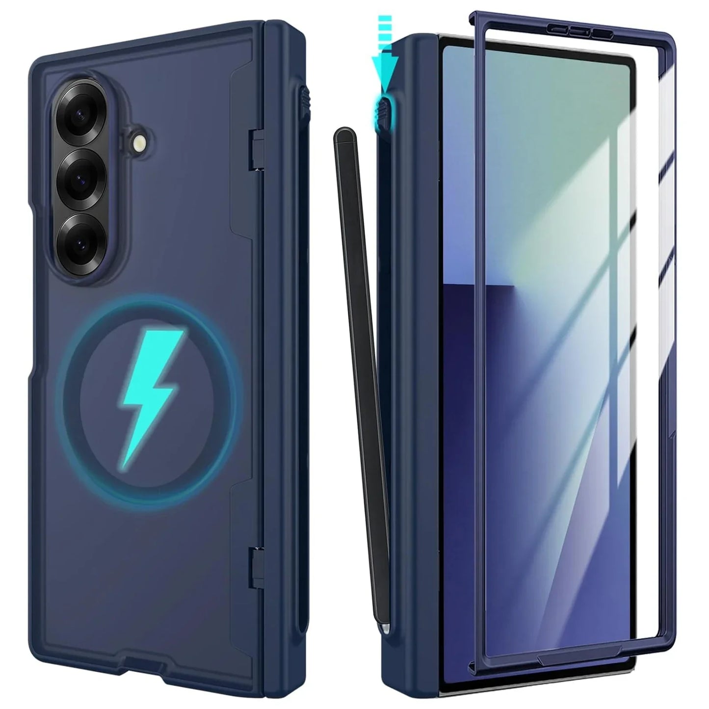 Clear Phone Case with Stylus Holder for Z Fold 7 - OmgCases