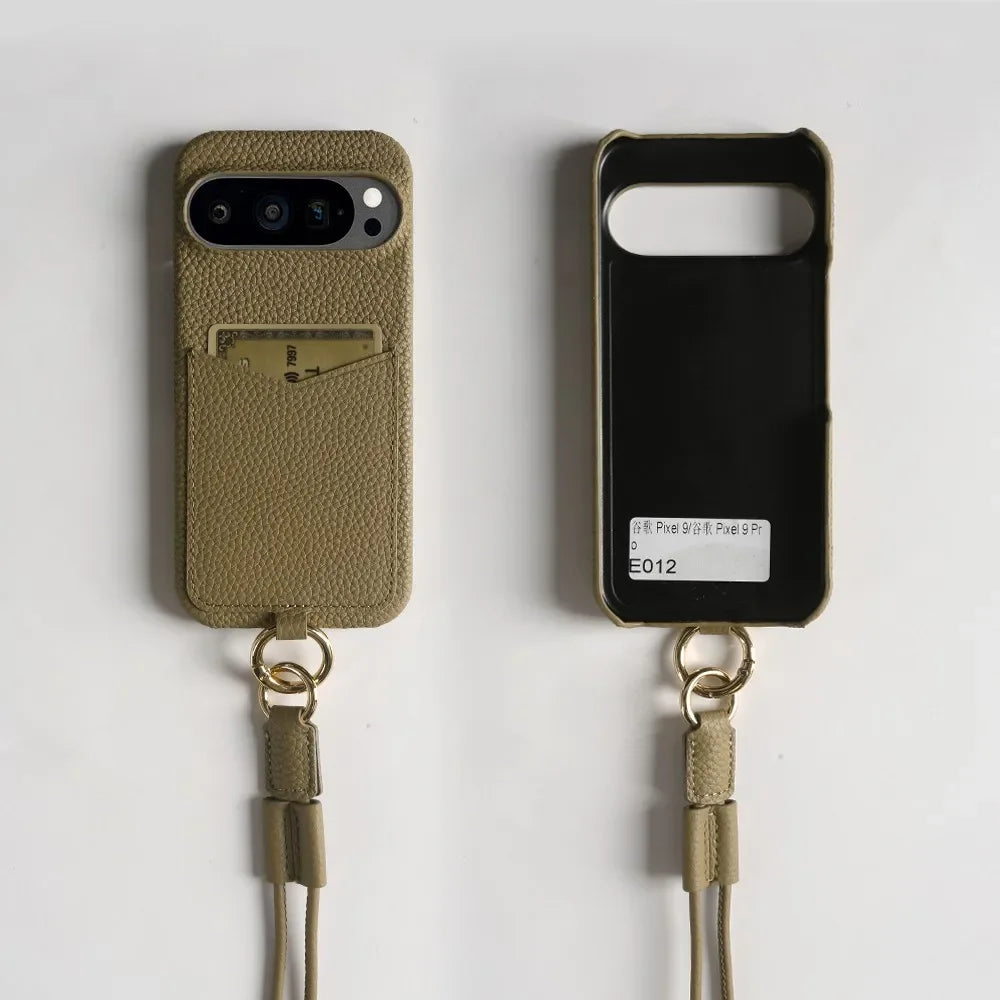 Small Leather Phone Pouch with Card Slot for Pixel